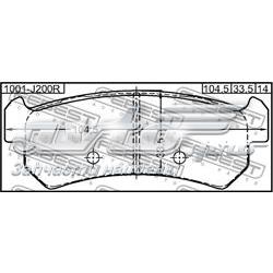 Колодки гальмові задні, дискові 1001J200R Febest