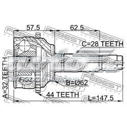 Граната колісна Febest 0510044A44 ціна, від 39.07 USD