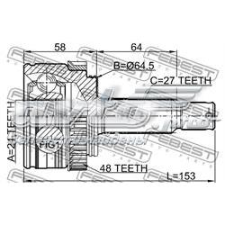 Граната колісна Febest 1210IX35A48 ціна, від 32.53 USD