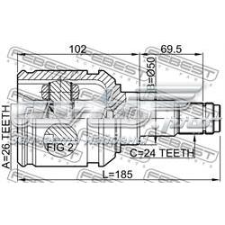 Купити 0111AZT251LH Febest Граната внутрішня, передня, ліва