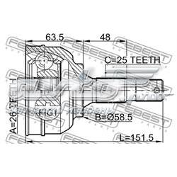 Граната колісна Febest 2510C5 ціна, від 34.37 USD