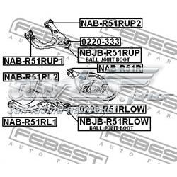 Шарова опора задньої підвіски, нижня Febest 0220R51RLOW