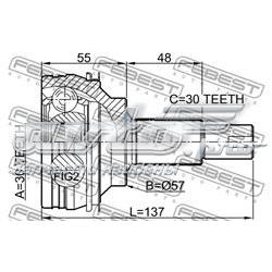 ШРУС зовнішній Febest 0110GRX125
