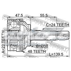ШРУС зовнішній передній 0110035A48 Febest