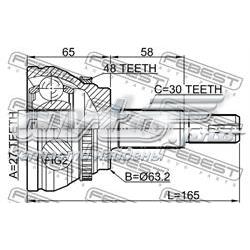 ШРУС зовнішній Febest 0110CLR30A48