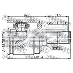 ШРУС внутрішній, передній, лівий Honda 44310TL0G21