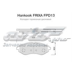 Колодки гальмівні передні, дискові FPD13 Hankook Frixa