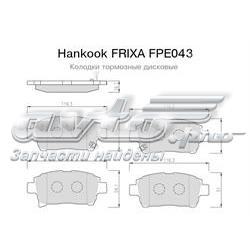 FPE043 Hankook Frixa Передні гальмівні колодки