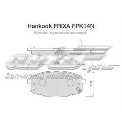 FPK14N Hankook Frixa Колодки гальмівні передні, дискові