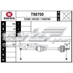 Піввісь передня, права Renault (RVI) 391007599R ціна, від 113.81 USD