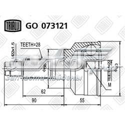 ШРУС зовнішній передній, правий Trialli GO073121 ціна, від 22.56 USD