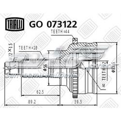 Купити GO073122 Trialli Шарнір приводу зовнішній
