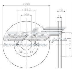 Диск гальмівний передній 8DD355119251 HELLA