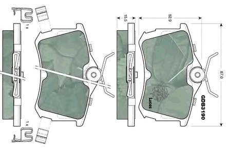 Задні гальмівні колодки 43022S1AE02 Honda