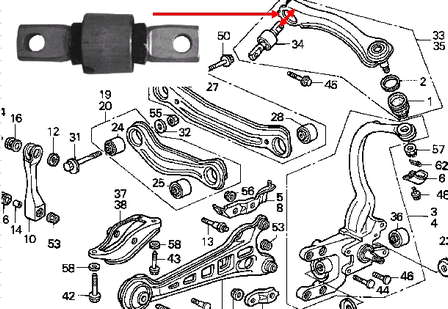 Сайлентблок заднього верхнього важеля 52393SM4004 Honda