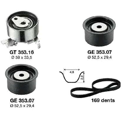 Комплект ГРМ Gates K015480XS ціна, від 70.61 USD