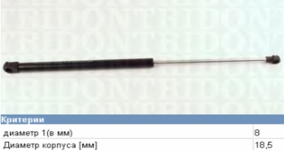 Амортизатор багажника 3B9827550 VAG