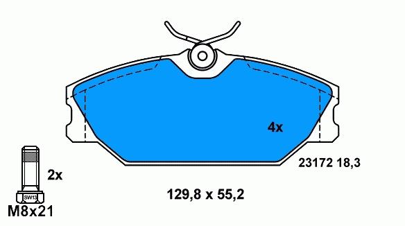 Гальмівні колодки Renault (RVI) 7701206379 ціна, від 18.12 USD