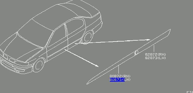 Молдинг передньої лівої двері 808719F500 Nissan