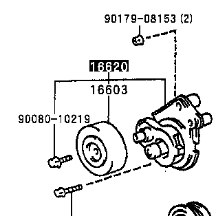 166200W036 Toyota Натяжна планка поліклинового ременя