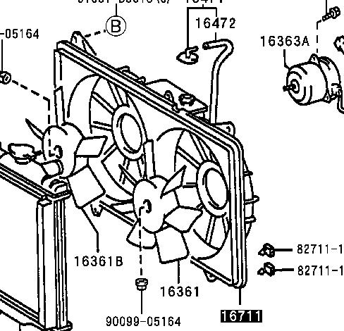 Дифузор (кожух) радіатора охолодження Toyota 1671146260 ціна, від 304.30 USD