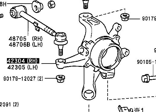 Цапфа - поворотний кулак задній, правий Lexus GS (JZS160) (Лексус GS)