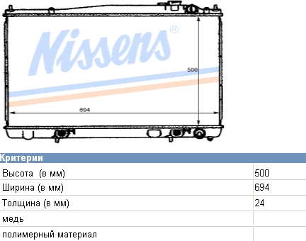 Радіатор охолодження Nissan/Infiniti 214600W001