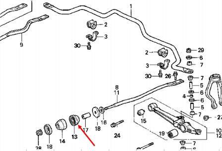 Втулка передньої радіальної тяги, задня Honda 51380SE0013 ціна, від 3.80 USD