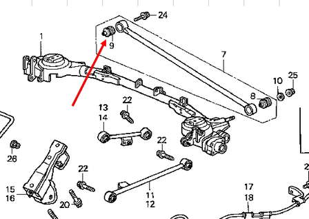 Купити 52362SF4003 Honda Сайлентблок тяги поперечної, задньої підвіски