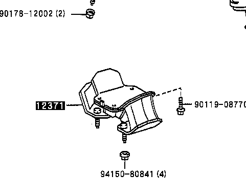 Подушка (опора) двигуна, задня Toyota 1237150200 ціна, від 143.00 USD