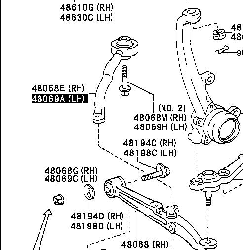 4867053010 Toyota Поперечний важіль