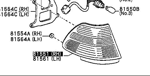 8155150120 Toyota Задній правий зовнішній ліхтар