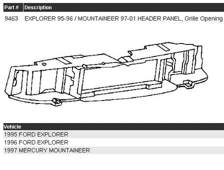 Супорт радіатора в зборі/монтажна панель кріплення фар на Ford Explorer 