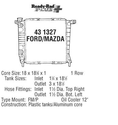 Радіатор охолодження двигуна FOTZ8005D Ford