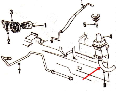 Шланг ГПК, низького тиску, від бачка до насосу Chrysler Intrepid (Крайслер Intrepid)