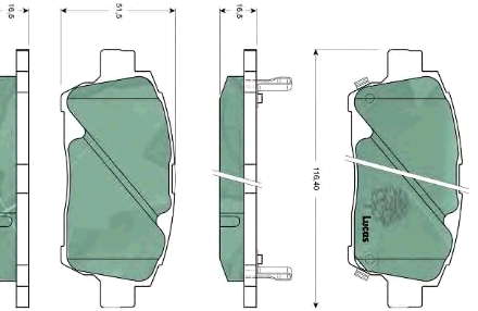 Передні тормозні колодки 0446552011 Toyota