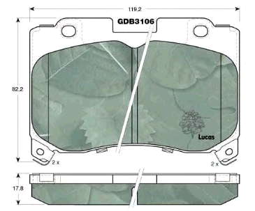 Колодки гальмівні передні, дискові 044912B040 Toyota