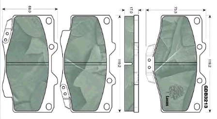 Передні тормозні колодки 0446535080 Toyota