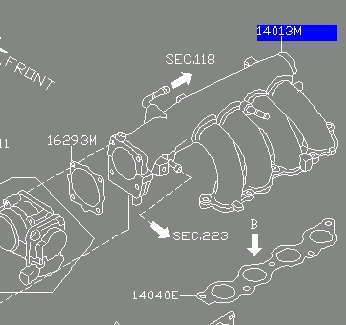 14010AU300 Nissan/Infiniti Колектор впуск верхній