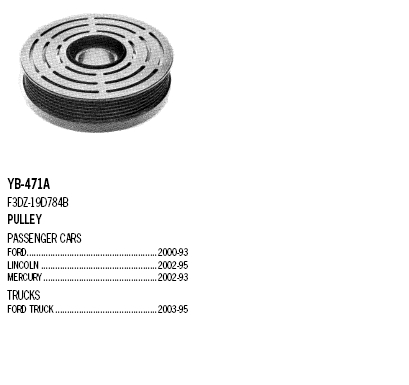 F3DZ19D784B Ford Шків компресора кондиціонера