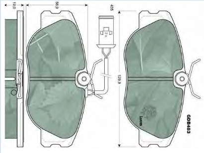 Колодки гальмівні передні, дискові 60760106 Fiat/Alfa/Lancia