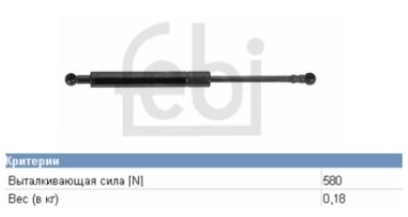 Амортизатор двері задньої VAG 893827552 ціна, від 9.56 USD