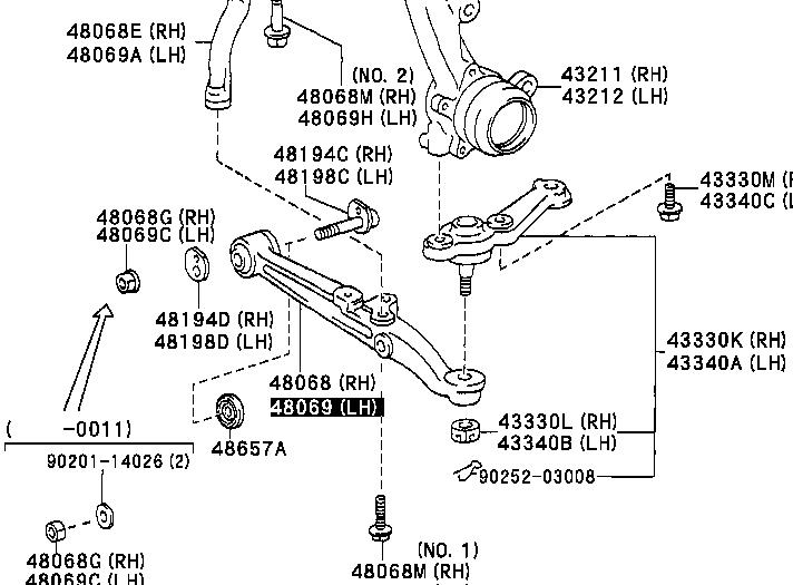 4806953010 Toyota Поперечний важіль