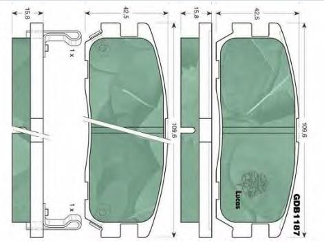 Задні дискові колодки Opel 1605851