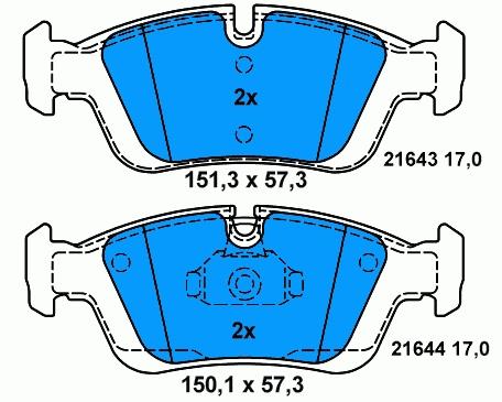Передні тормозні колодки 34111165555 BMW
