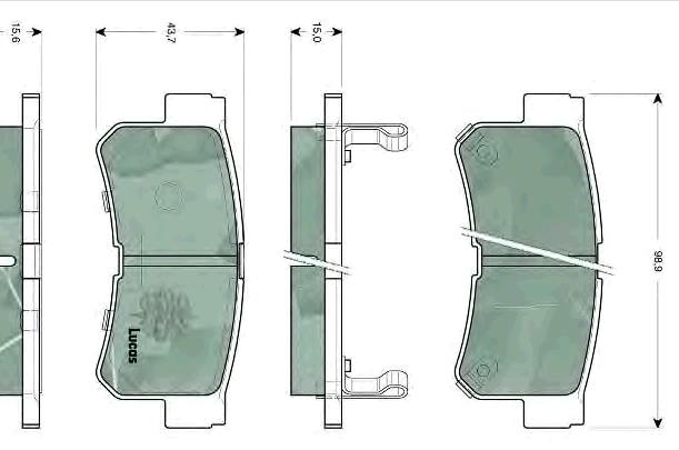 Задні гальмівні колодки 583023AA20 Hyundai/Kia
