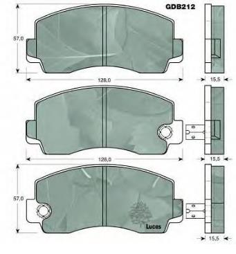 Колодки гальмівні передні, дискові 0449114043 Toyota