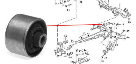 Сайлентблок заднього нижнього важеля 4D0511523C VAG