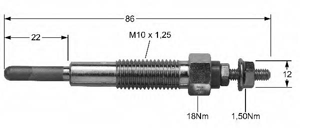 Свіча накалу Mazda 135318140A ціна, від 8.46 USD