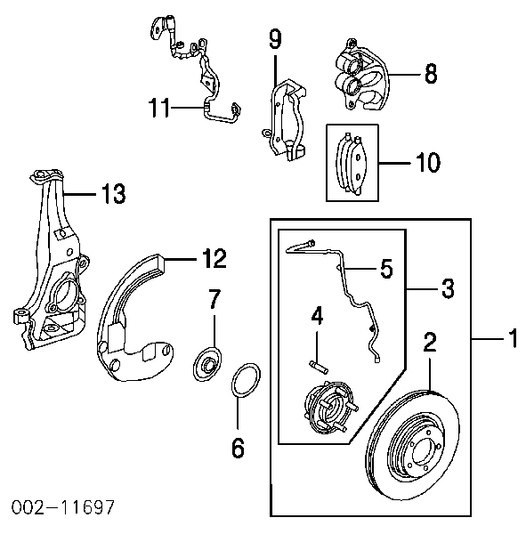 Купити 2C5Z2001AA Ford Колодки гальмівні передні, дискові